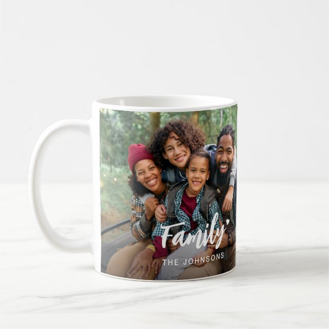 Personalised Family Script Photo Collage Coffee Mug (Left)