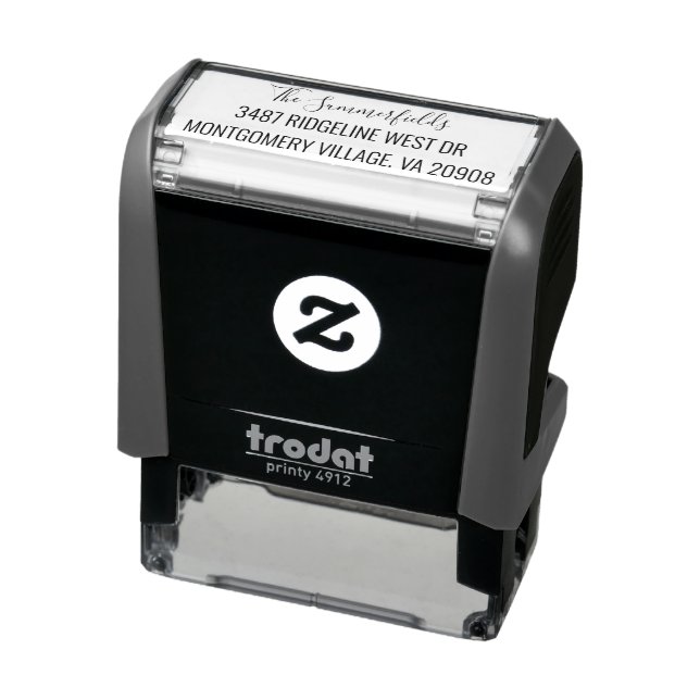 Personalised Family Script Return Address Self-inking Stamp (Product)