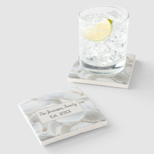 Personalised Family Sea Shell Stone Coaster