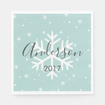 Personalised Family Snowflake Paper Napkins