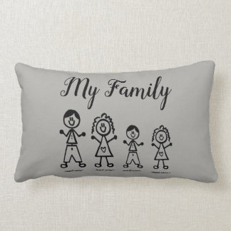 Personalised Family Stick Figure Pillow