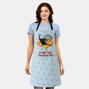 Personalised Family Thanksgiving Turkey Kitchen Apron