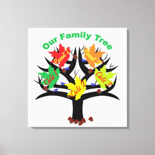 Personalised Family Tree (Family of 5) Canvas