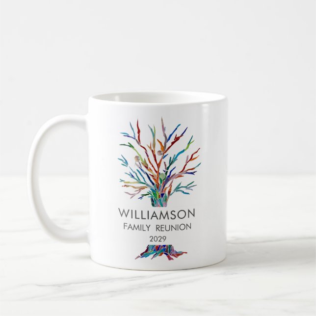 Personalised Family Tree Family Reunion Coffee Mug (Left)