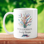 Personalised Family Tree Family Reunion Coffee Mug<br><div class="desc">This stylish Family Reunion mug features a colourful mosaic family tree.
Easily customisable with your family name.
Because we create our own artwork you won't find this exact image from other designers.
Original Mosaic © Michele Davies.</div>