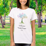 Personalised Family Tree Family Reunion T-Shirt<br><div class="desc">This unique Family Reunion T-shirt is decorated with a watercolor family tree and stylish script typography. 
Easily customisable. 
As we create our artwork you won't find this exact image from other designers.
Original Watercolor © Michele Davies.</div>
