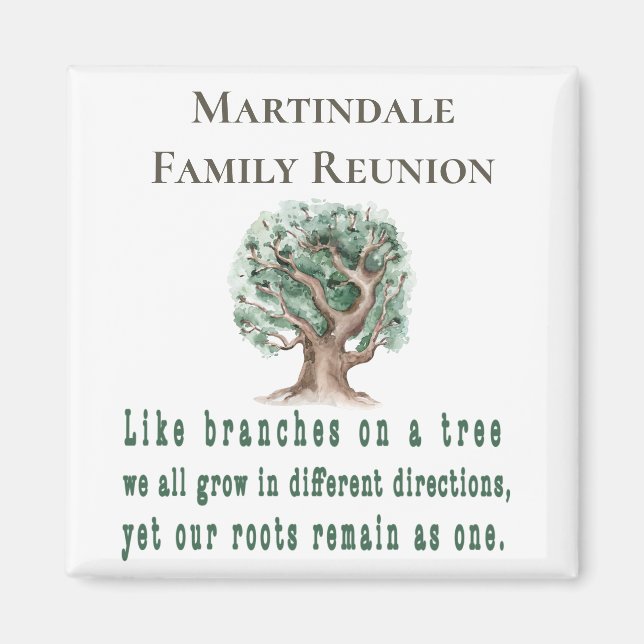 Personalised Family Tree Reunion Magnet (Front)