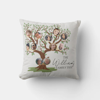 Personalised Family Tree Throw Pillow. Cushion