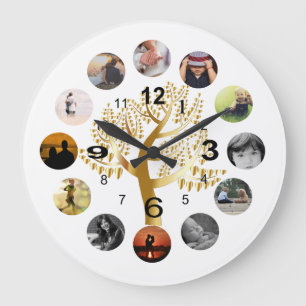 Personalised Family Tree Wall Clock With Photos