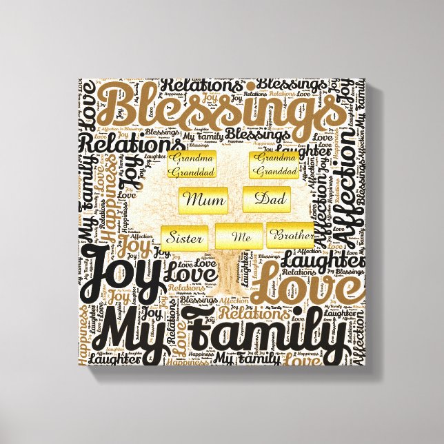 Personalised Family Tree With Names Canvas Print (Front)