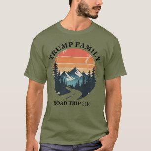 Personalised Family Trip Retro Mountain Sun T-Shirt