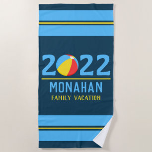 Personalised Family Vacation Beach Ball Beach Towel