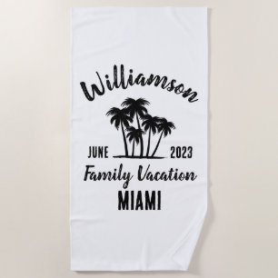 Personalised family vacation beach towel