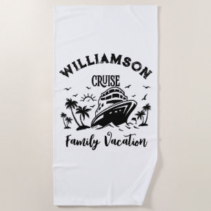 Personalised family vacation beach towel