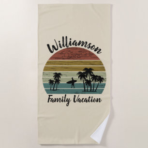 Personalised family vacation beach towel