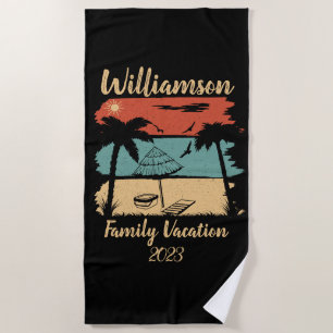 Personalised family vacation beach towel