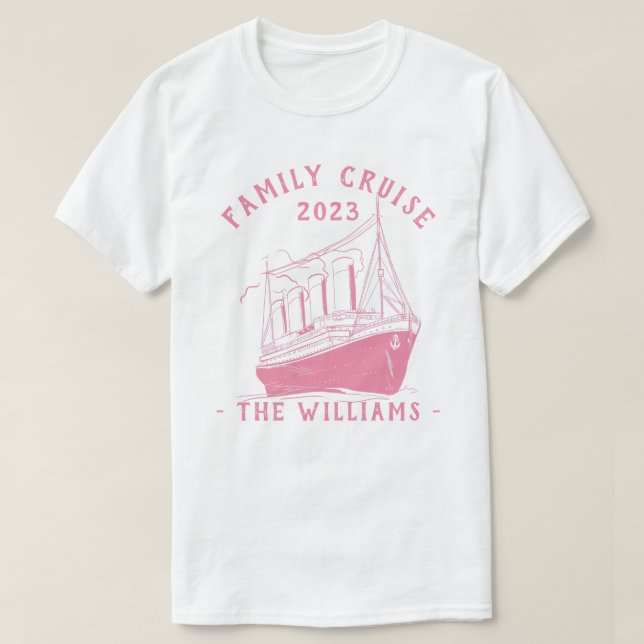 Personalised Family Vacation Cruise Ship Trip T-Shirt (Design Front)