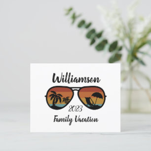 Personalised family vacation holiday postcard