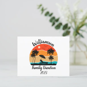 Personalised family vacation holiday postcard