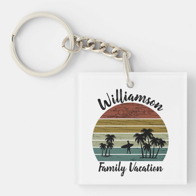 Personalised family vacation key ring (Front)