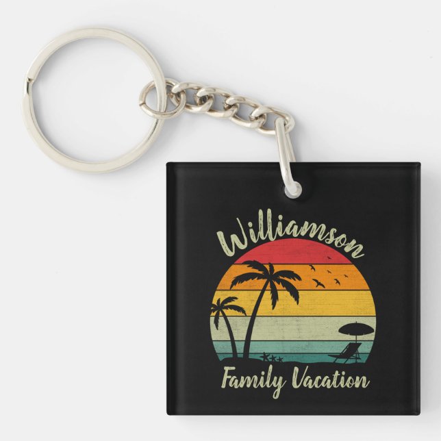 Personalised family vacation key ring (Front)