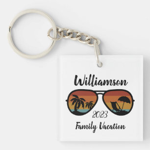 Personalised family vacation key ring