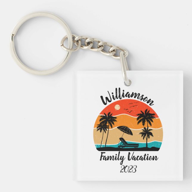 Personalised family vacation key ring (Front)