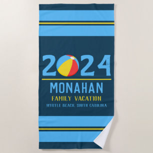 Personalised Family Vacation Location Beach Towel