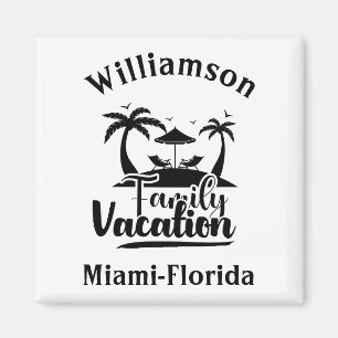 Personalised family vacation magnet