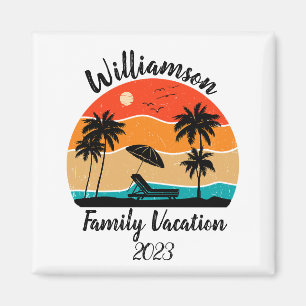 Personalised family vacation magnet