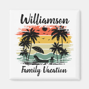 Personalised family vacation magnet