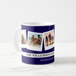 Personalised Family Vacation Modern Snapshot Style Coffee Mug