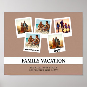 Personalised Family Vacation Modern Snapshot Style Poster