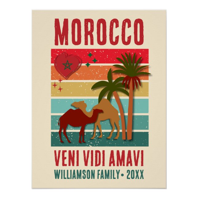 Personalised Family Vacation MOROCCO Glossy  Poster (Front)