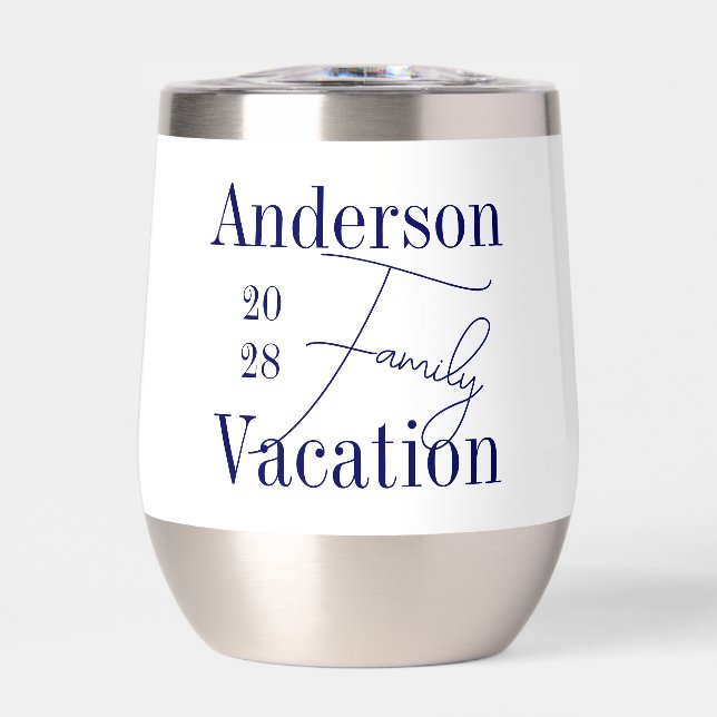 Personalised Family Vacation Navy and White (Front)