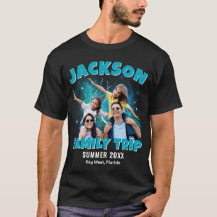 Personalised Family Vacation Photo Bootleg Rap T-Shirt