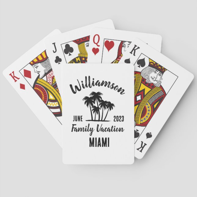 Personalised family vacation playing cards (Back)