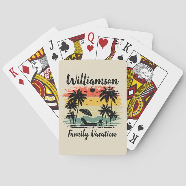 Personalised family vacation playing cards (Back)