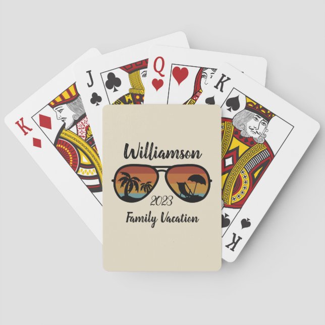Personalised family vacation playing cards (Back)