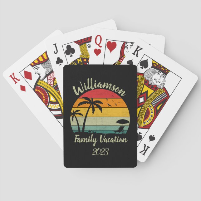 Personalised family vacation playing cards (Back)