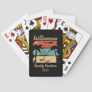 Personalised family vacation playing cards