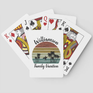 Personalised family vacation playing cards
