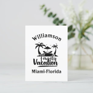 Personalised family vacation postcard