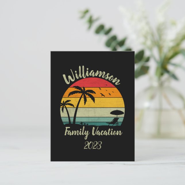 Personalised family vacation postcard (Standing Front)