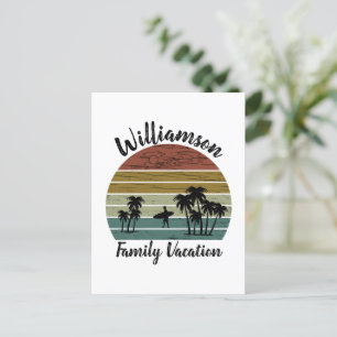 Personalised family vacation postcard