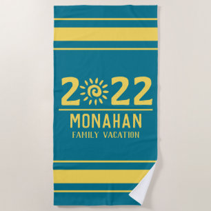 Personalised Family Vacation Sunshine Beach Towel