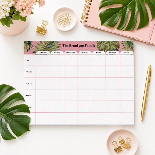 Personalised Family Weekly Planner Notepad