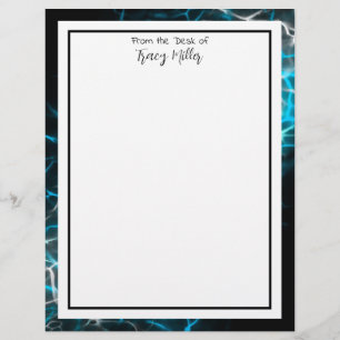 Personalised Fancy Black and Blue Marble Custom Letterhead