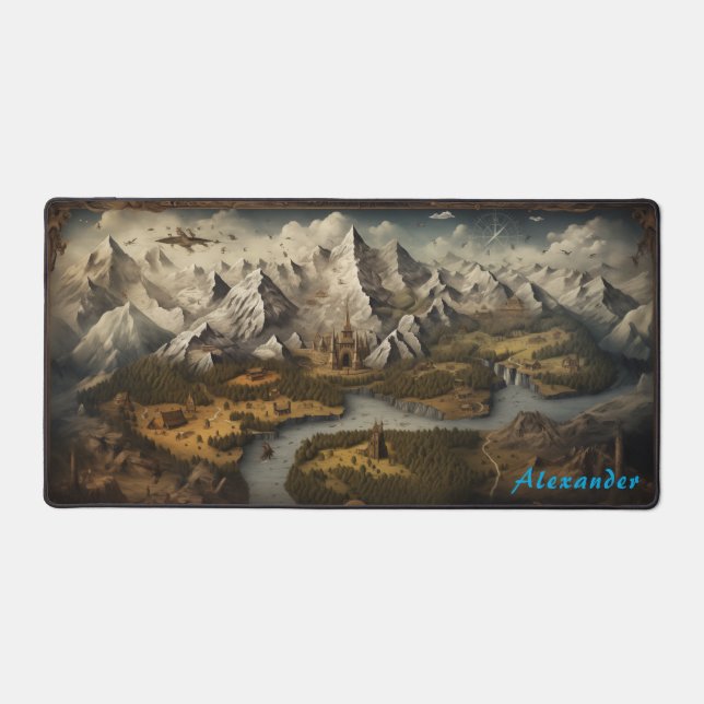 Personalised Fantasy Map Desk Mat (Front)