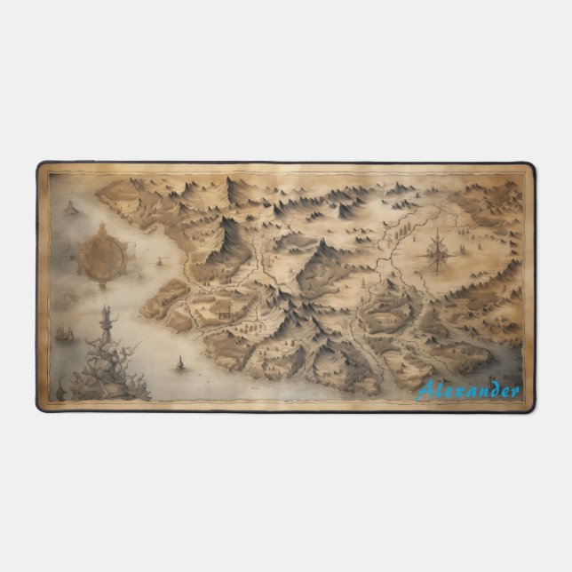 Personalised Fantasy Map Desk Mat (Front)